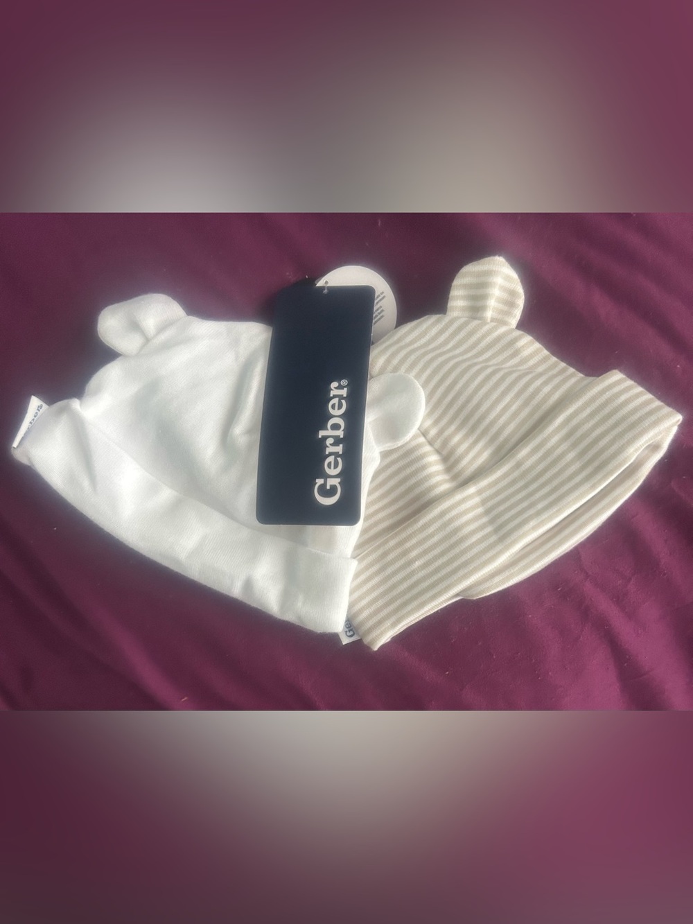 Gerber Baby Newborn NWT Cotton Bear hats
